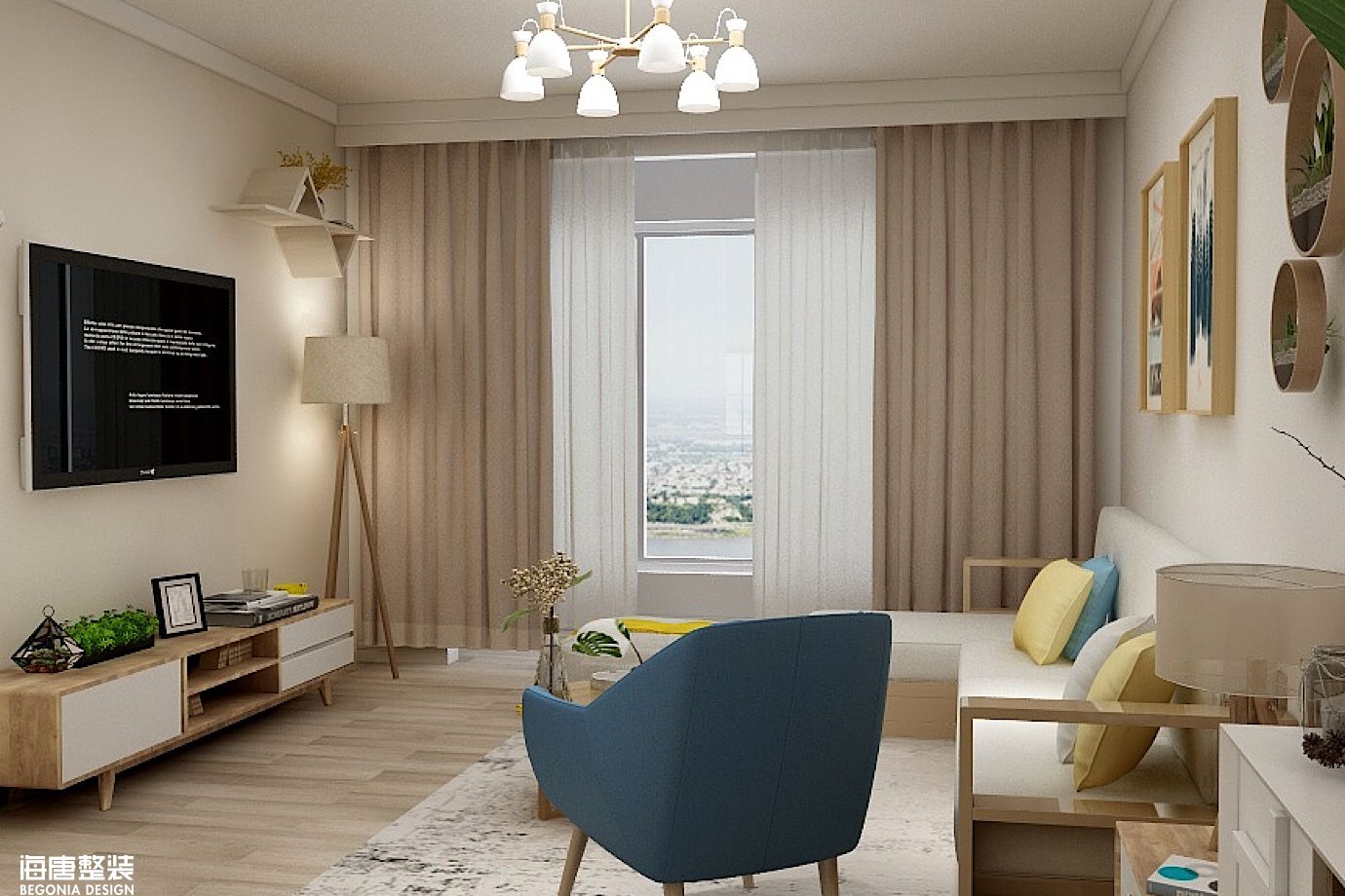 浪漫北欧-龙湖西府原著-三室2厅128平-北欧风格